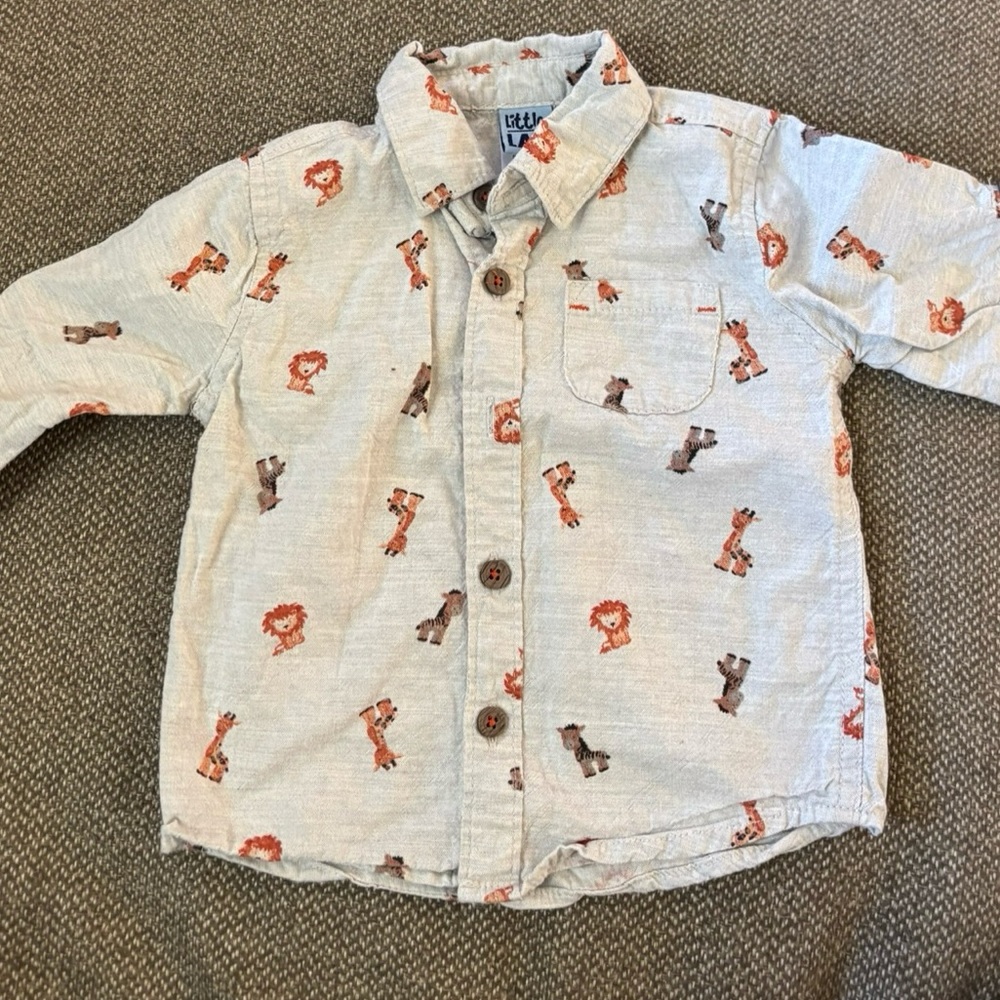 Kids' Animal Print Shirt - Beige and Brown